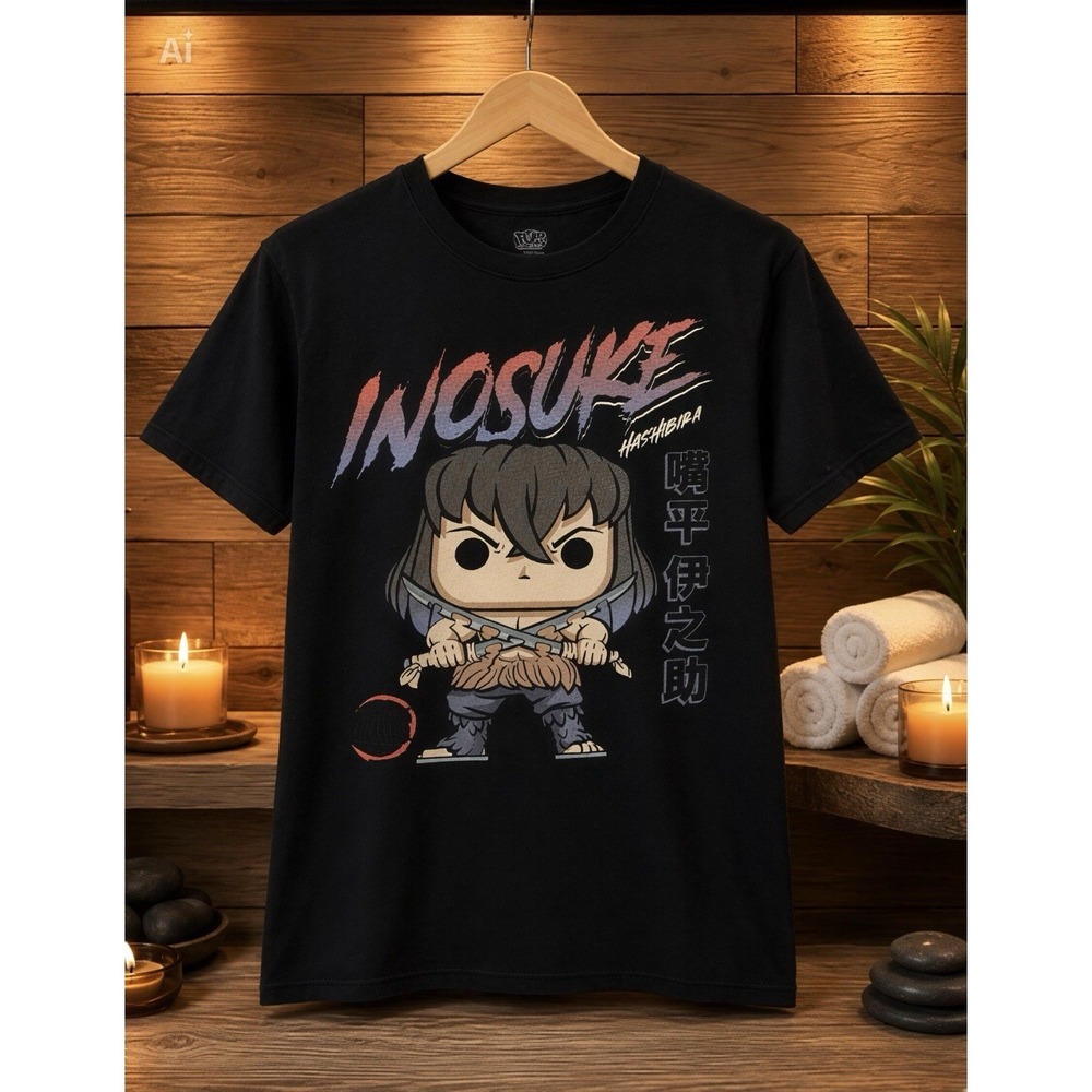 Funko Pop! Tees Demon Slayer Inosuke Hashibira Graphic T-Shirt  Black [C